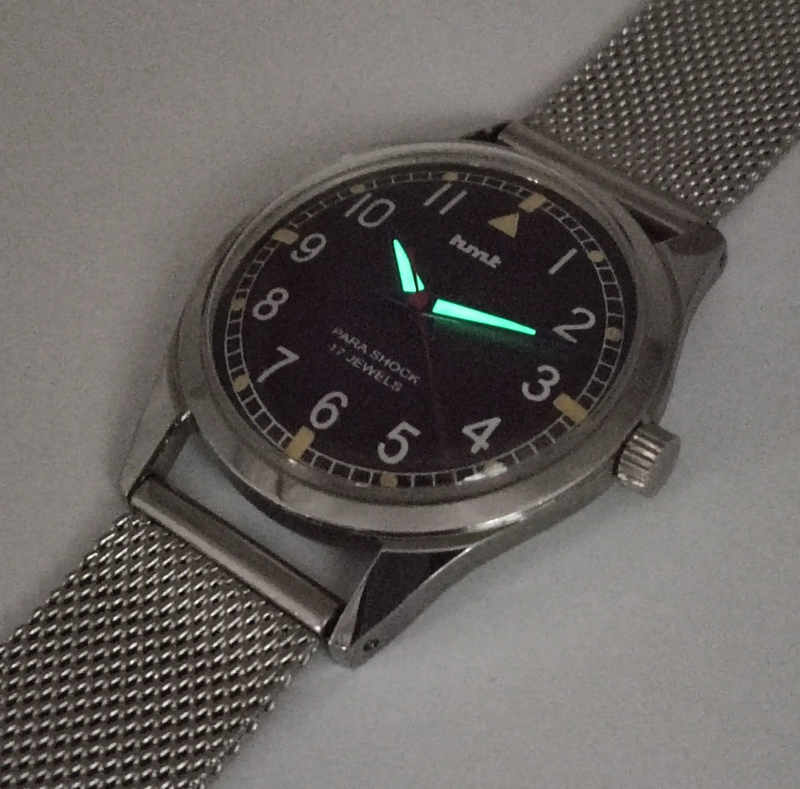 HMT Para Shock 17 Jewels Brown Dial Mechanical Hand winding Men's Wrist Watch