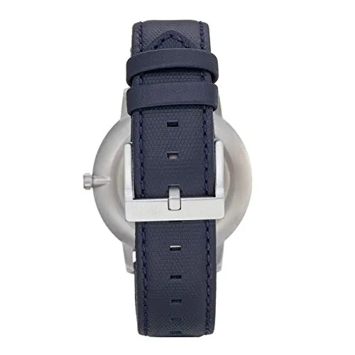 Hugo Men's #Exist - Ultra Slim Quartz Stainless Steel and Leather Strap Casual Watch, Color: Blue (Model: 1520008)