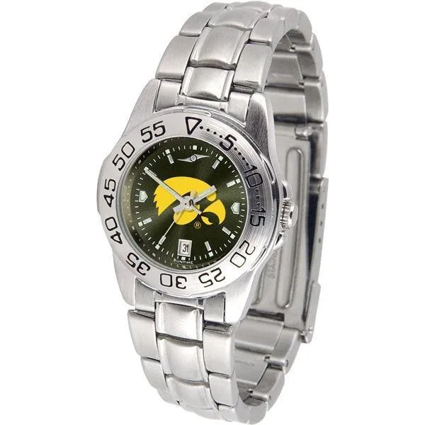 Iowa Hawkeyes Ladies AnoChrome  Steel Band Sports Watch
