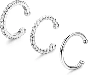JeryWe 925 Sterling Silver Ear Cuff Earrings Non-Piercing Fake Helix Conch Cuff Earrings Hypoallergenic Cartilage Non-Pierced Cuff Earrings For Women For Non Pierced Ears JeryWe 925 Sterling Silver Ear Cuff Earrings Non-Piercing Fake Helix Conch Cuff Earrings Hypoallergenic Cartilage Non-Pierced Cuff Earrings For Women For Non Pierced Ears