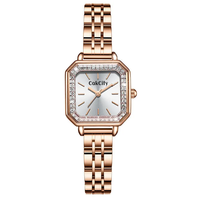 Ladies Analog Quartz Wrist Sparkle Square Face Watch