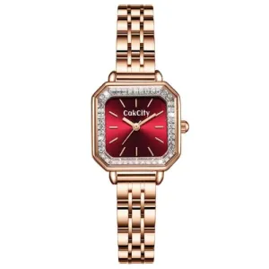 Ladies Analog Quartz Wrist Sparkle Square Face Watch