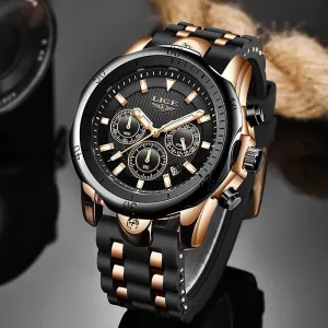 LIGE Silicone Sport Casual Military WristWatch, Waterproof