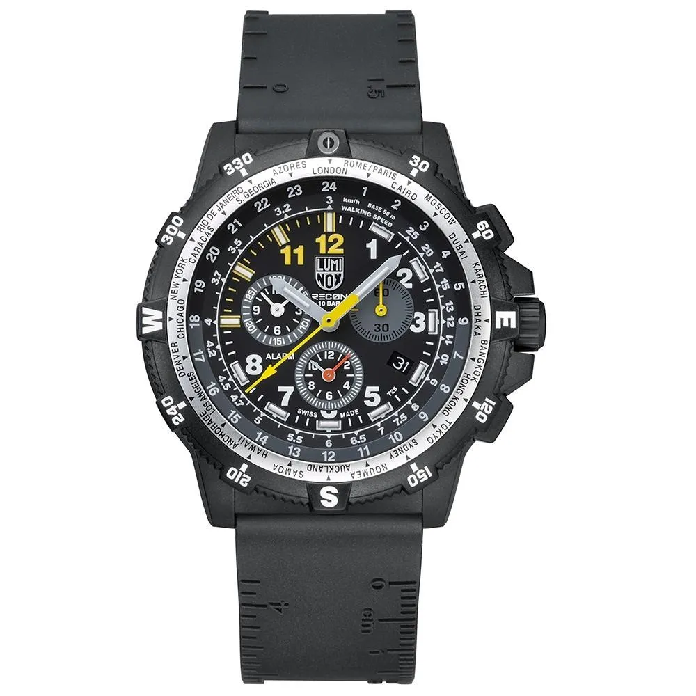 Luminox Recon Leader Chronograph 8840 Mens Black Rubber Band Black Dial Quartz Analog Watch - XL.8841.KM.SEF
