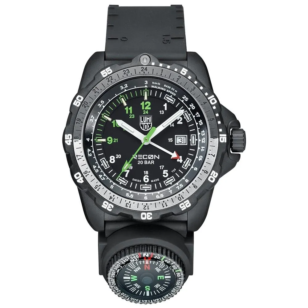 Luminox Recon NAV SPC 8830 Mens Black Silicone Band Black Dial Quartz Analog Watch - XL.8831.KM.F