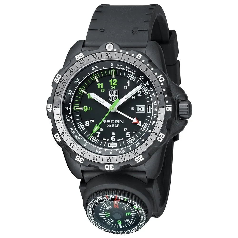 Luminox Recon NAV SPC 8830 Mens Black Silicone Band Black Dial Quartz Analog Watch - XL.8831.KM.F