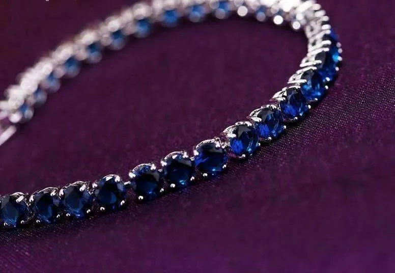 Luxury Blue Swiss CZ Tennis Bracelet for Women Special Occasion Anniversary Holiday Birthday