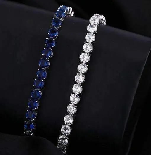 Luxury Blue Swiss CZ Tennis Bracelet for Women Special Occasion Anniversary Holiday Birthday