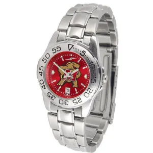Maryland Terrapins Ladies AnoChrome  Steel Band Sports Watch