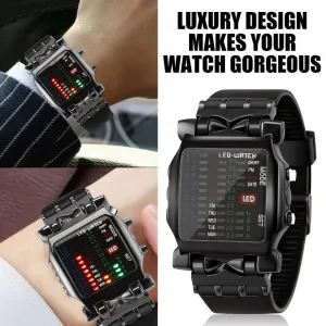 Men led Watch Creative Crab Type Electronic Watch Luminous Binary Waterproof Multi Function