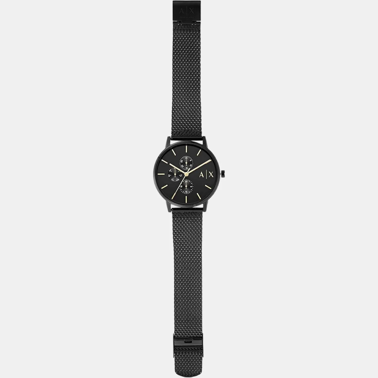 Men's Black Stainless Steel Chronograph Watch AX2716