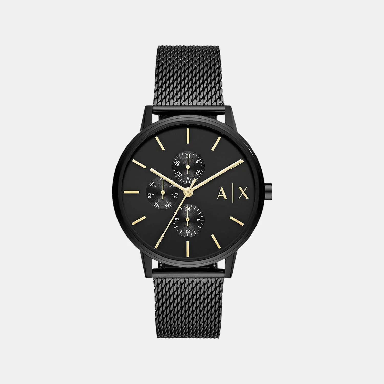 Men's Black Stainless Steel Chronograph Watch AX2716