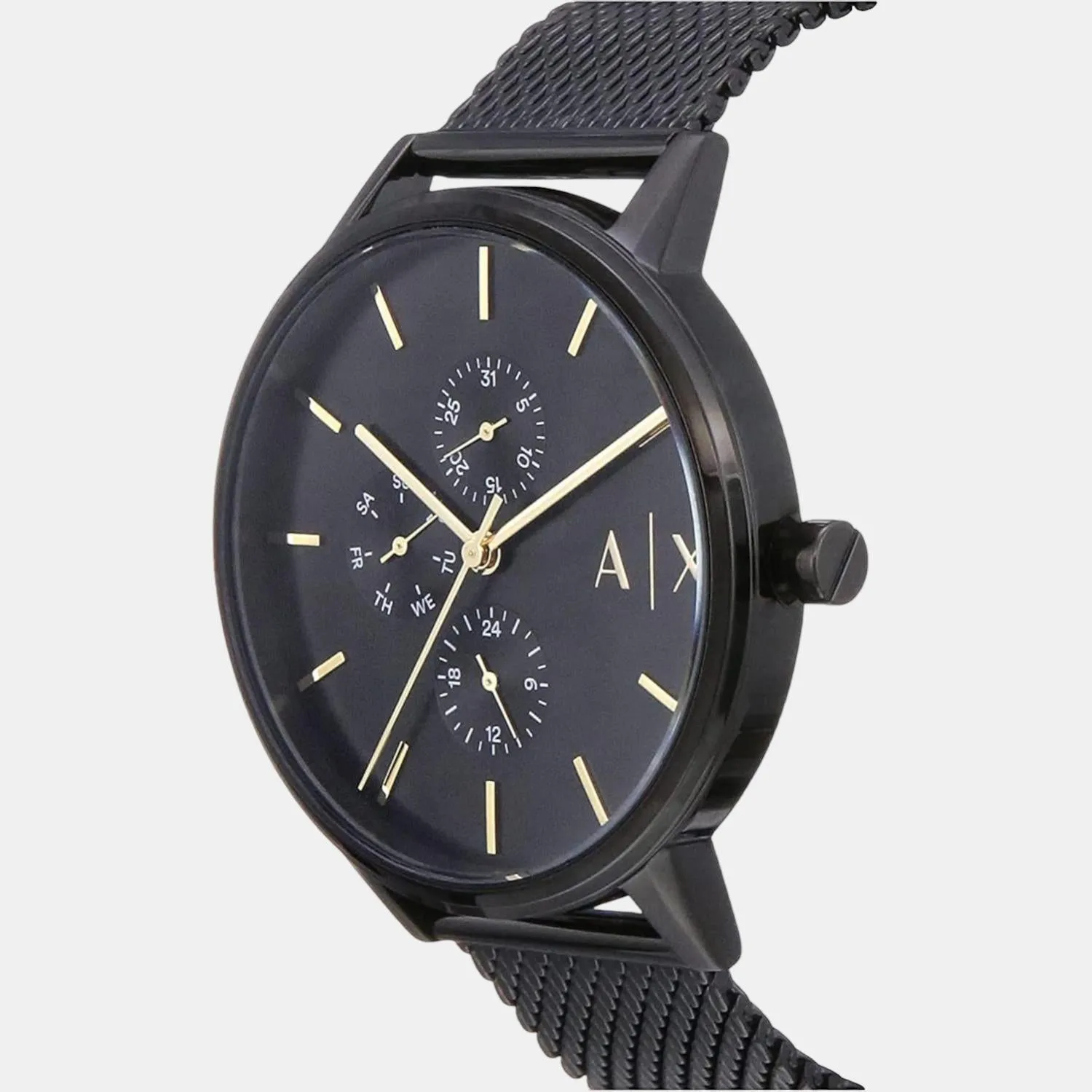 Men's Black Stainless Steel Chronograph Watch AX2716
