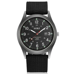Men's Luminous Sports Casual Quartz Watch With Date Display