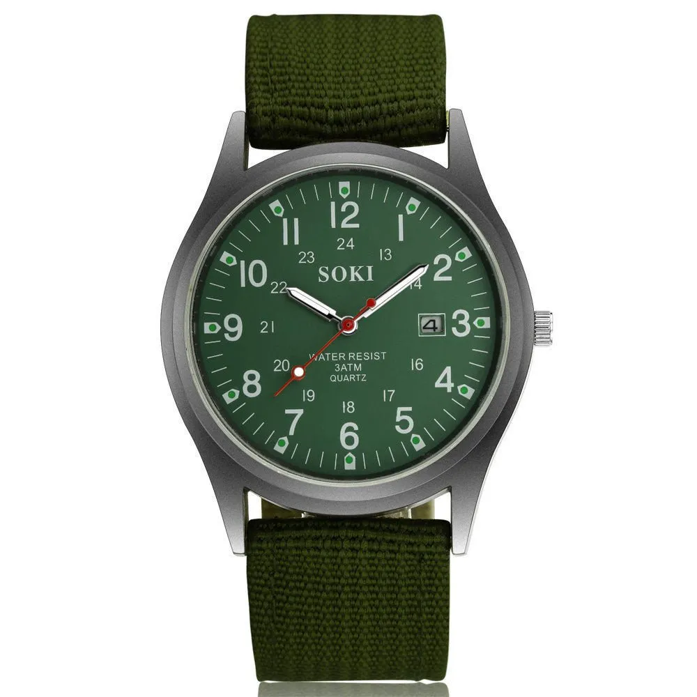 Men's Luminous Sports Casual Quartz Watch With Date Display