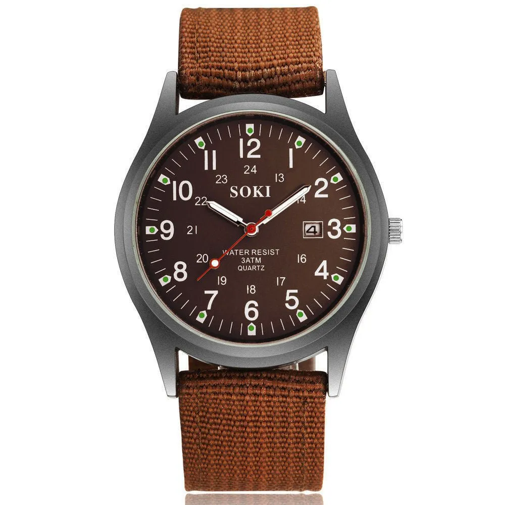 Men's Luminous Sports Casual Quartz Watch With Date Display