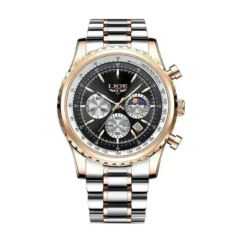 Men's Quartz Watch Business Watch Moon Phase Multifunctional
