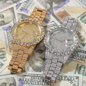Men's Roman Numbers Bling Iced Out Watch