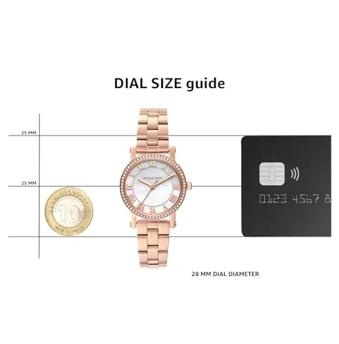 Michael Kors Norie Analog White Dial Gold Band Women's Stainless Steel Watch-MK3558