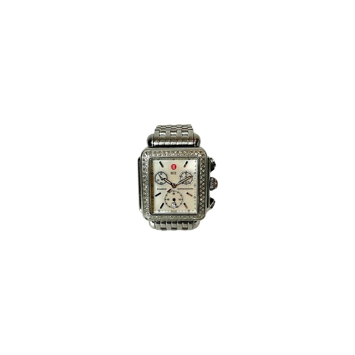MICHELE Deco Diamond Bezel & MOP Face Ladies Watch - MW06P01A1025