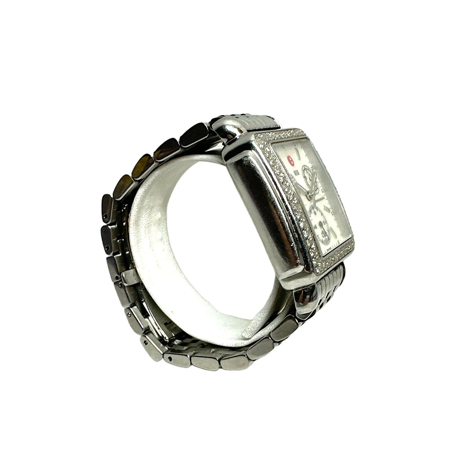 MICHELE Deco Diamond Bezel & MOP Face Ladies Watch - MW06P01A1025