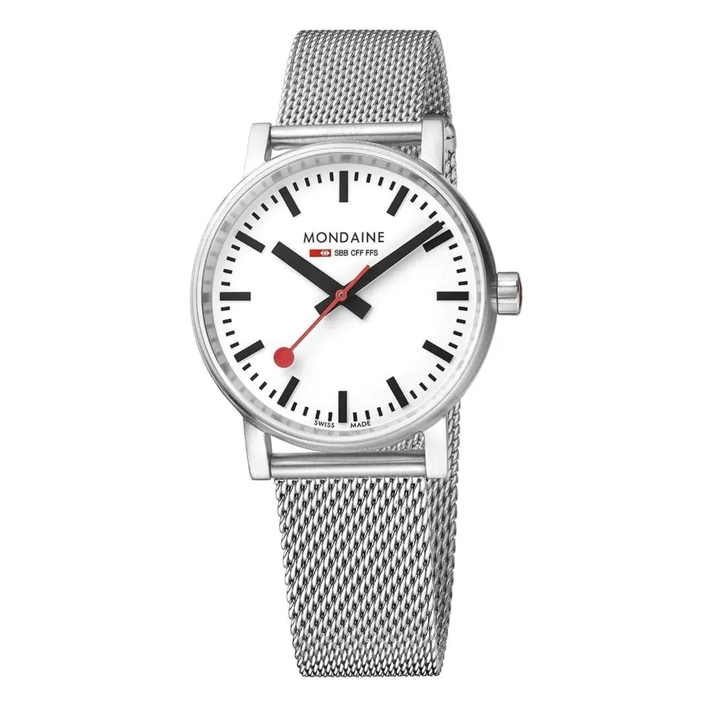 Mondaine evo2 Stainless Steel Watch with Mesh Bracelet
