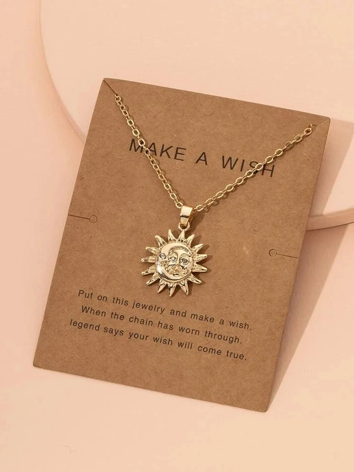 Moon & Sun Pendant Necklace for Women Jewelry for Women Gift for Her Necklace