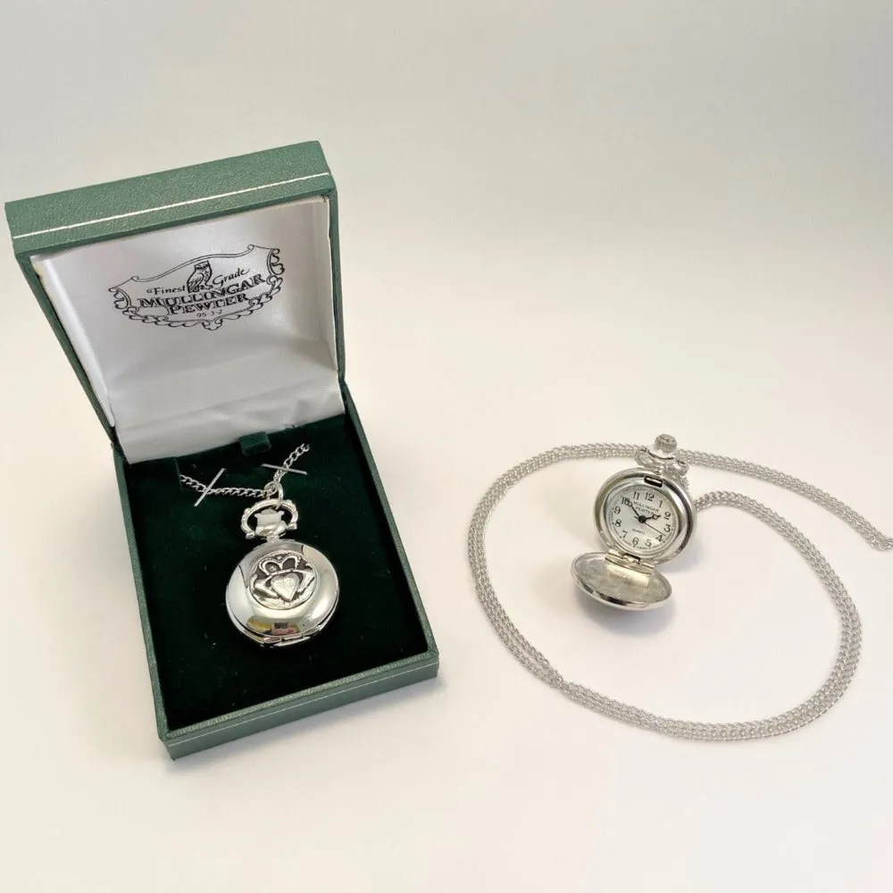 Mullingar Pewter Ladies Necklace Watch Irish Designs
