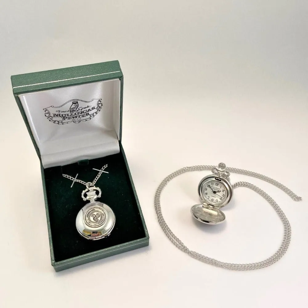 Mullingar Pewter Ladies Necklace Watch Irish Designs