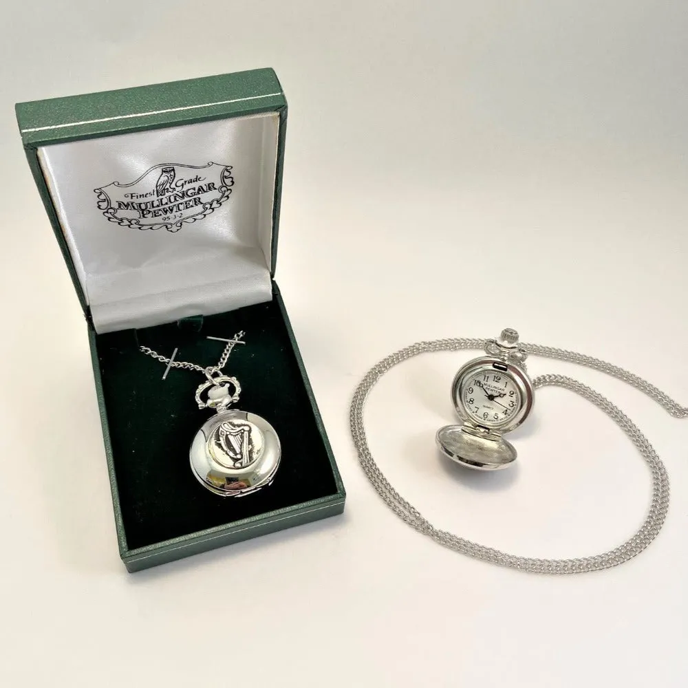 Mullingar Pewter Ladies Necklace Watch Irish Designs