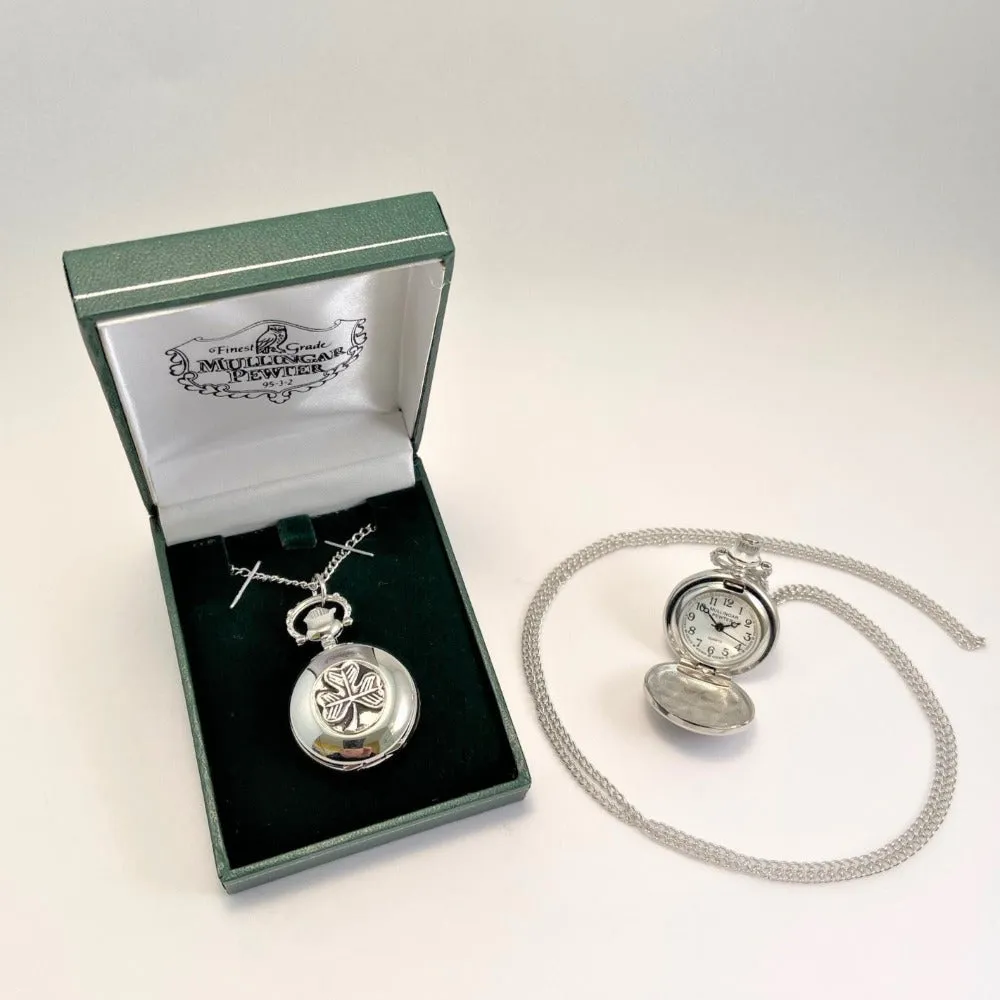 Mullingar Pewter Ladies Necklace Watch Irish Designs