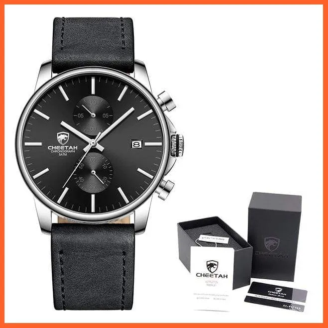 New Men’S Watches Top Luxury Brand Sport Quartz Watch | Mens Chronograph Waterproof  Leather Wristwatch