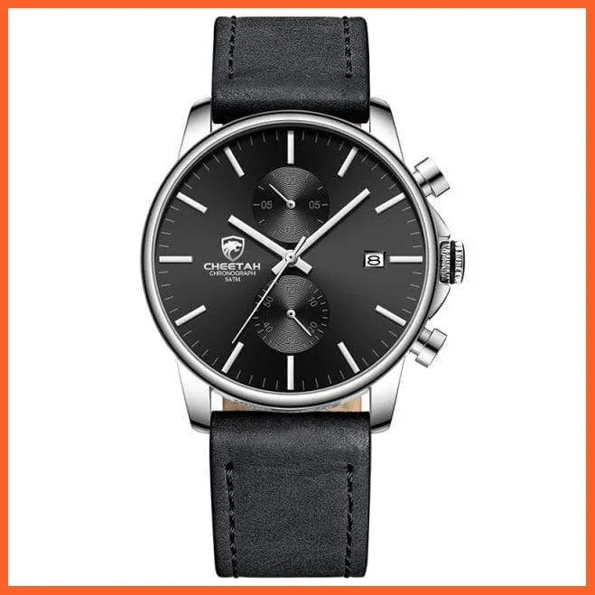 New Men’S Watches Top Luxury Brand Sport Quartz Watch | Mens Chronograph Waterproof  Leather Wristwatch