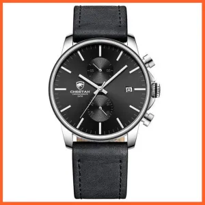 New Men’S Watches Top Luxury Brand Sport Quartz Watch | Mens Chronograph Waterproof  Leather Wristwatch