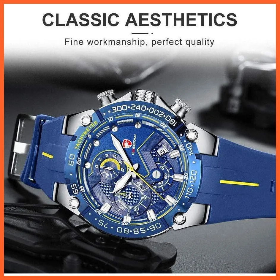 New Watches Mens Luxury Brand Big Dial Watch Men Waterproof Quartz Wristwatch Sports Chronograph Watch