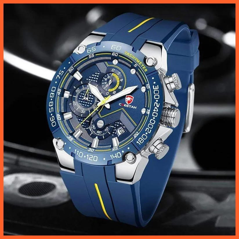 New Watches Mens Luxury Brand Big Dial Watch Men Waterproof Quartz Wristwatch Sports Chronograph Watch