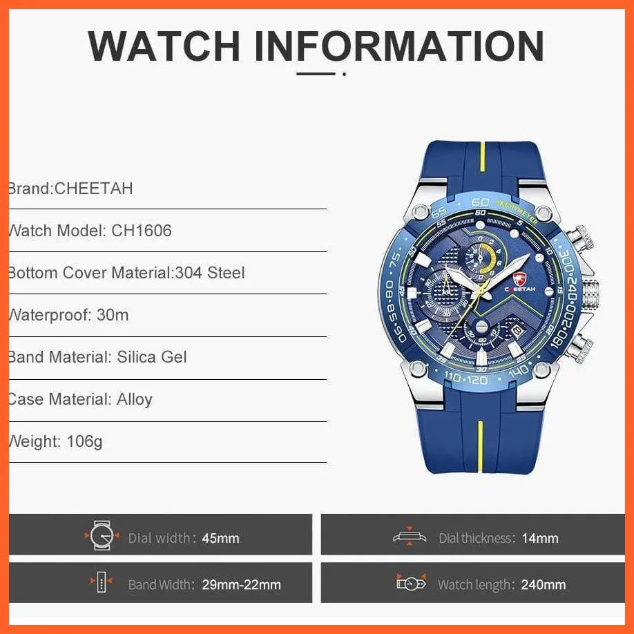New Watches Mens Luxury Brand Big Dial Watch Men Waterproof Quartz Wristwatch Sports Chronograph Watch