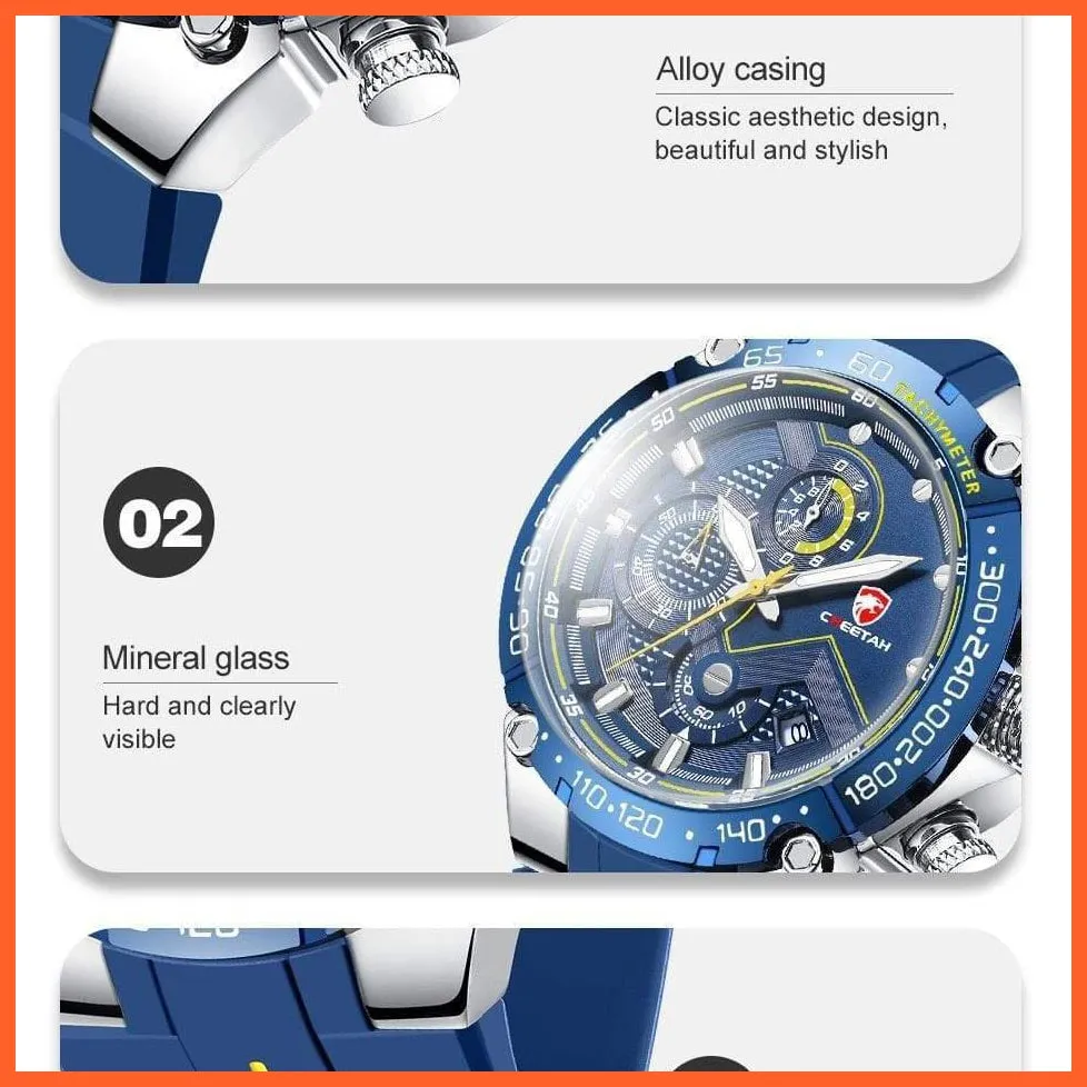 New Watches Mens Luxury Brand Big Dial Watch Men Waterproof Quartz Wristwatch Sports Chronograph Watch