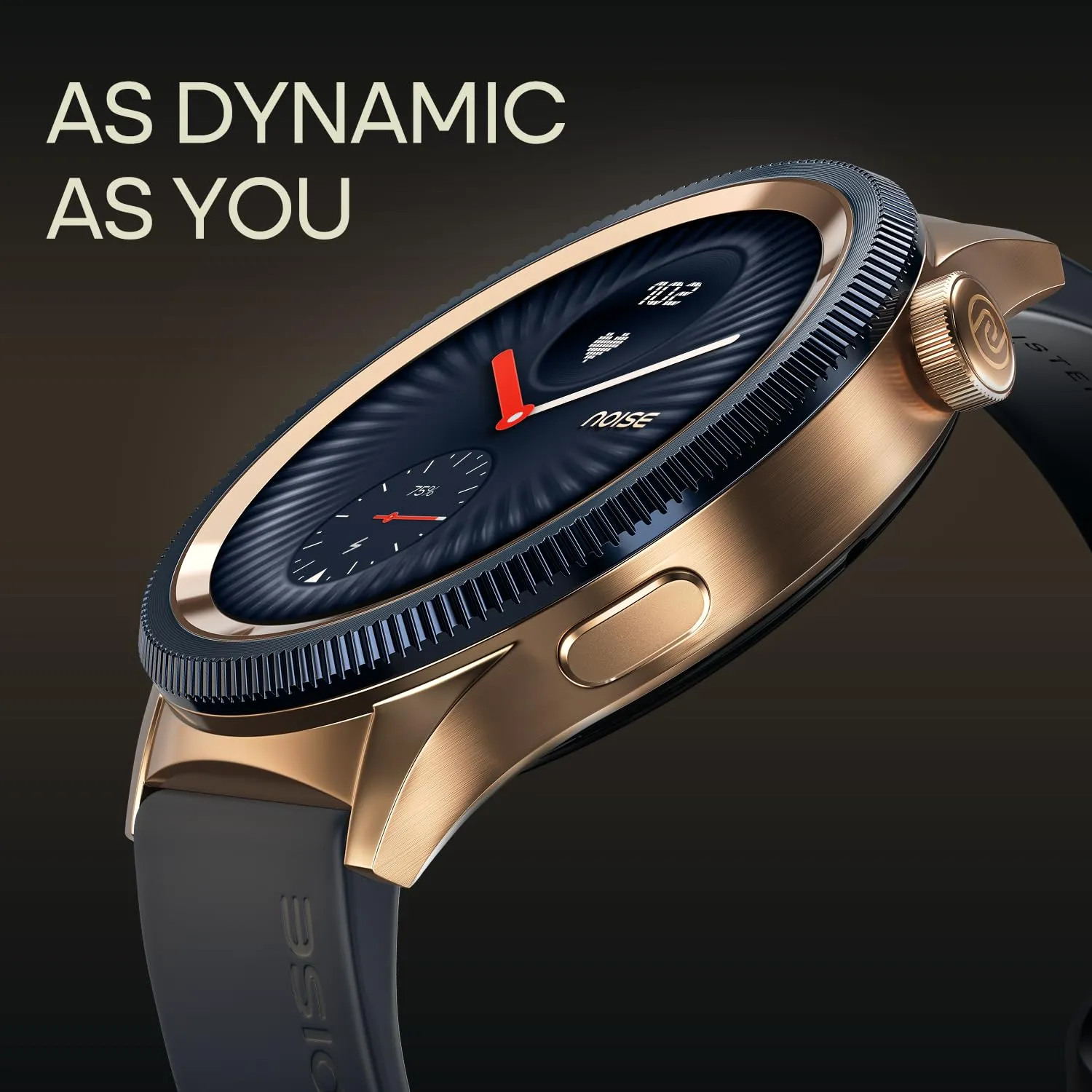 Noise Newly Launched Halo 2 Smart Watch 1st Ever Functional Rotating Dial (Axe-Cut Bezel), 1.43" AMOLED, Stainless Steel Build, Custom Transition Effects, BT Calling, Health Suite (Vintage Brown)