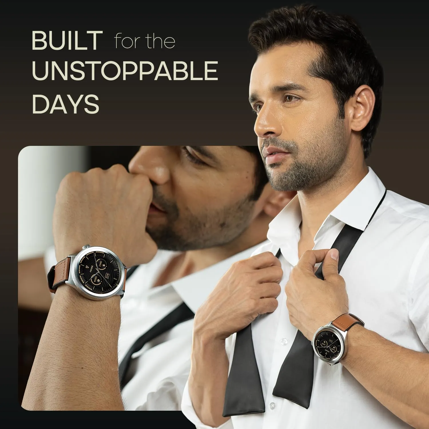 Noise Newly Launched Halo 2 Smart Watch 1st Ever Functional Rotating Dial (Axe-Cut Bezel), 1.43" AMOLED, Stainless Steel Build, Custom Transition Effects, BT Calling, Health Suite (Vintage Brown)
