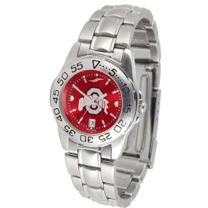 Ohio State Buckeyes Ladies AnoChrome  Steel Band Sports Watch