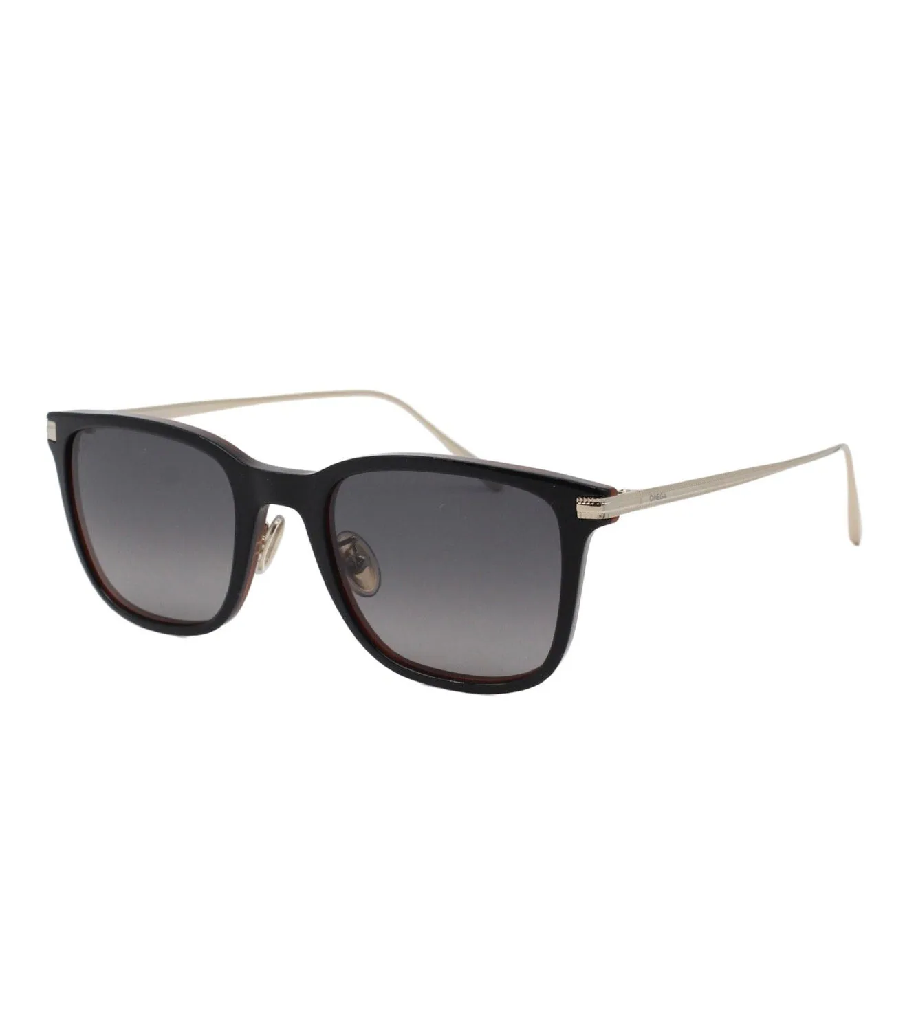 Omega Men's Smoke Square Sunglasses