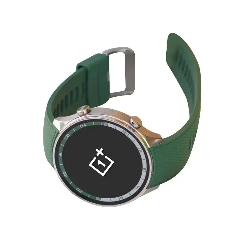 OnePlus Snapdragon Smartwatch with AMOLED Screen and Green Strap