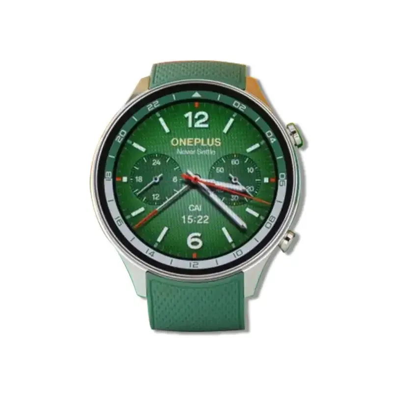OnePlus Snapdragon Smartwatch with AMOLED Screen and Green Strap