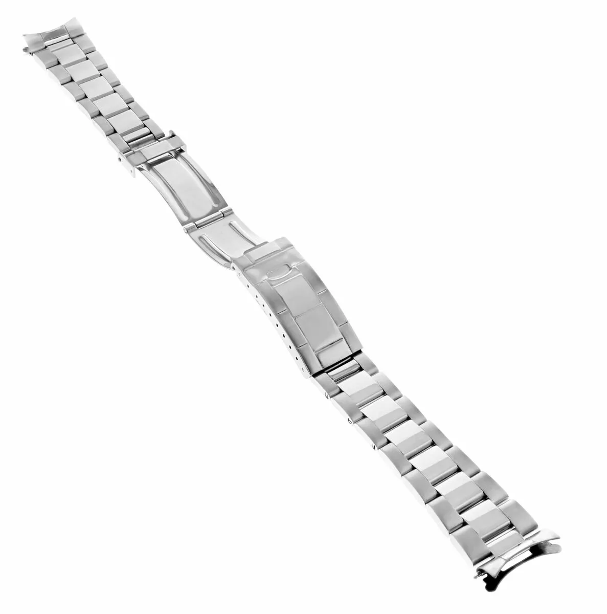 OYSTER WATCH BAND REPLACEMENT FOR 34MM ROLEX DATE 19MM SHINY CENTER FLIP LOCK