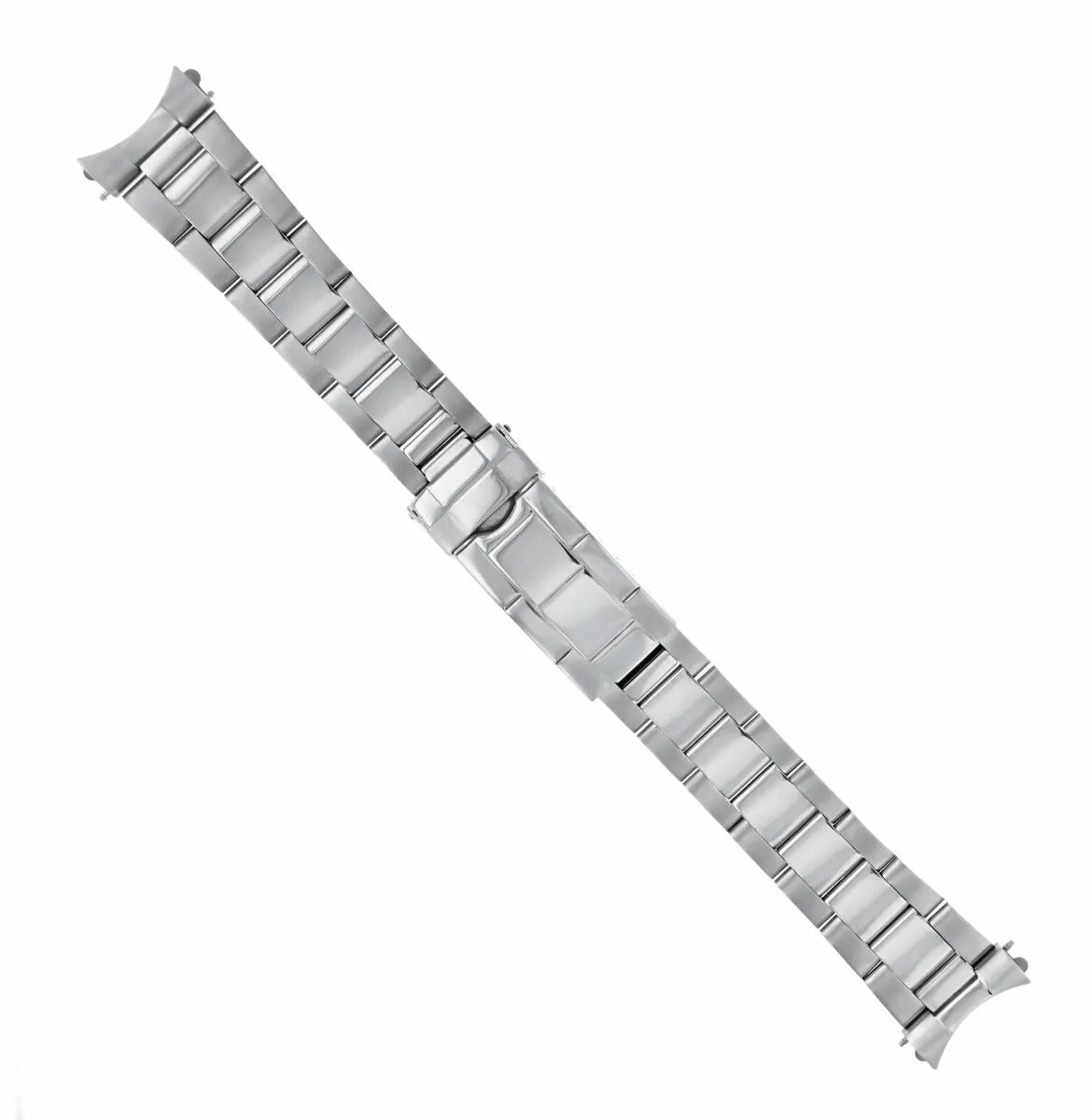 OYSTER WATCH BAND REPLACEMENT FOR 34MM ROLEX DATE 19MM SHINY CENTER FLIP LOCK