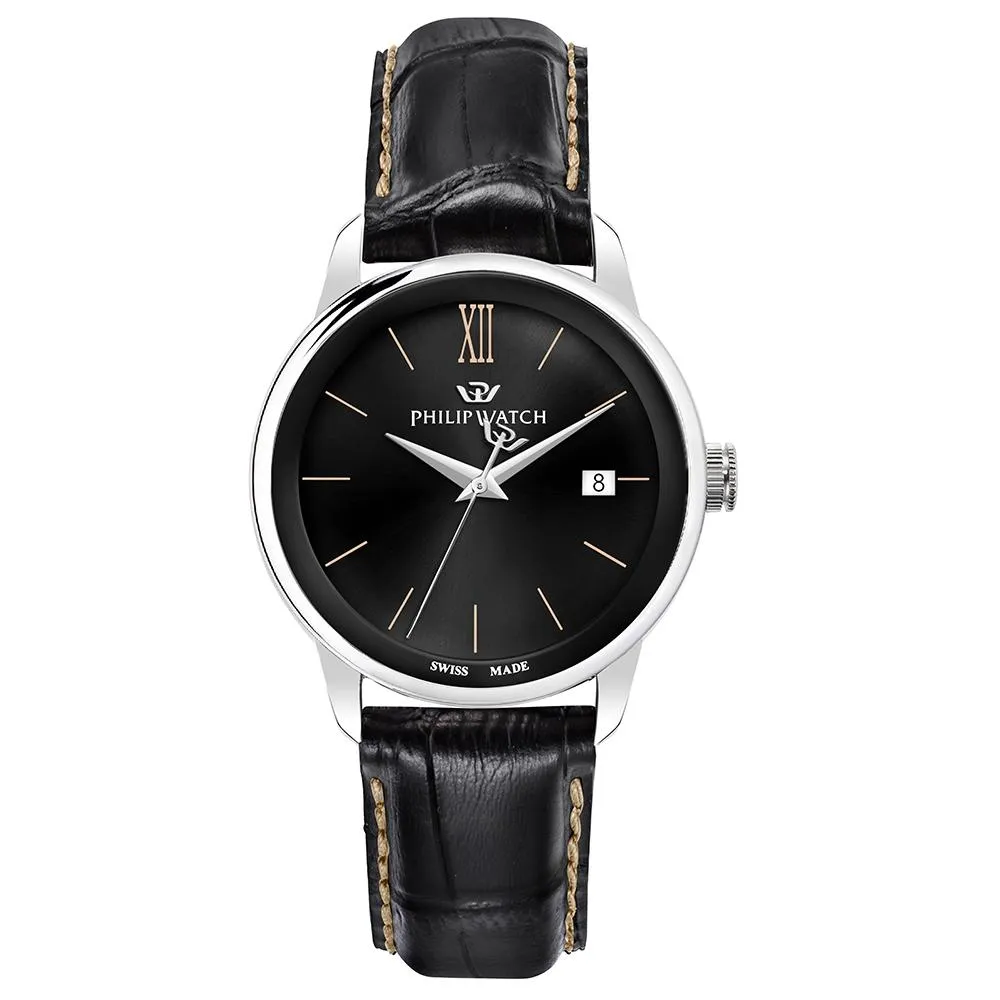Philip Anniversary Black Leather Men's Swiss Made Watch - R8251150004