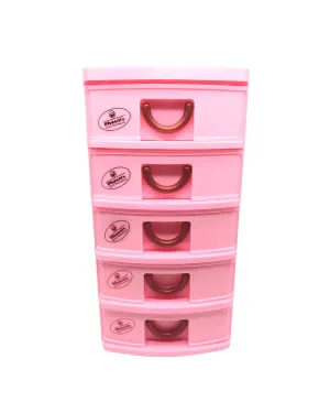 Pink Phoenix Portable Five Layers Drawers Storage Unit