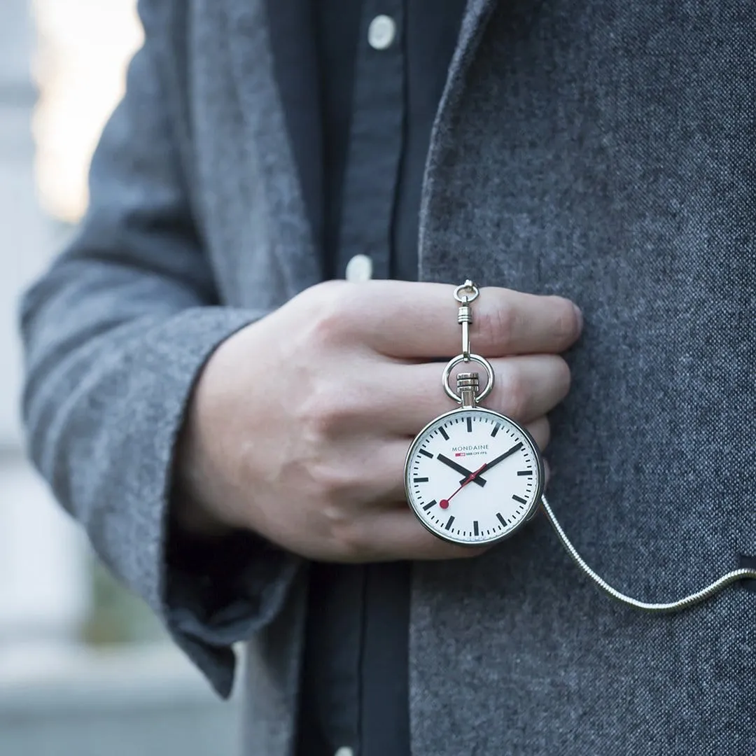 Pocket Watch, Stainless Steel, 43 mm