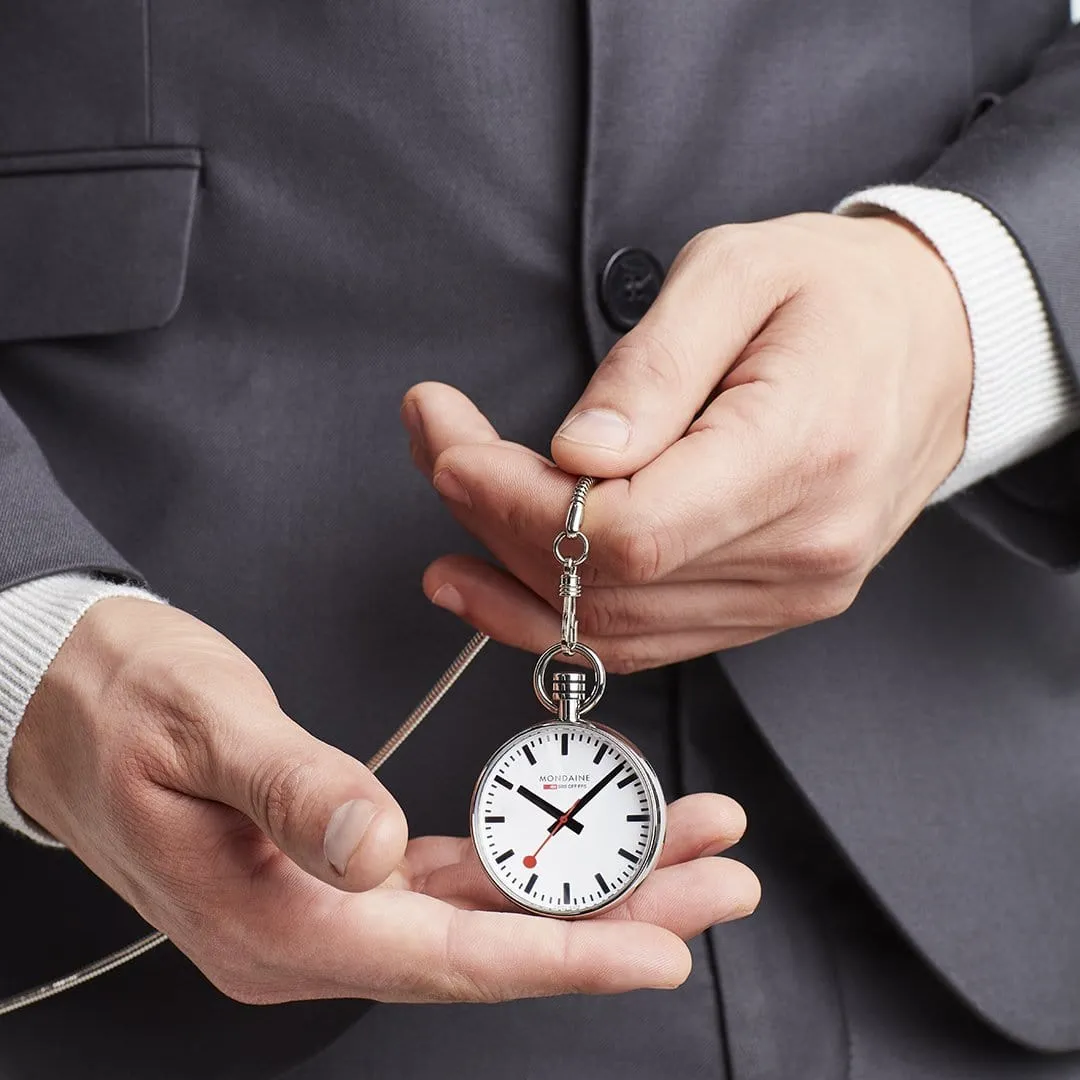 Pocket Watch, Stainless Steel, 43 mm